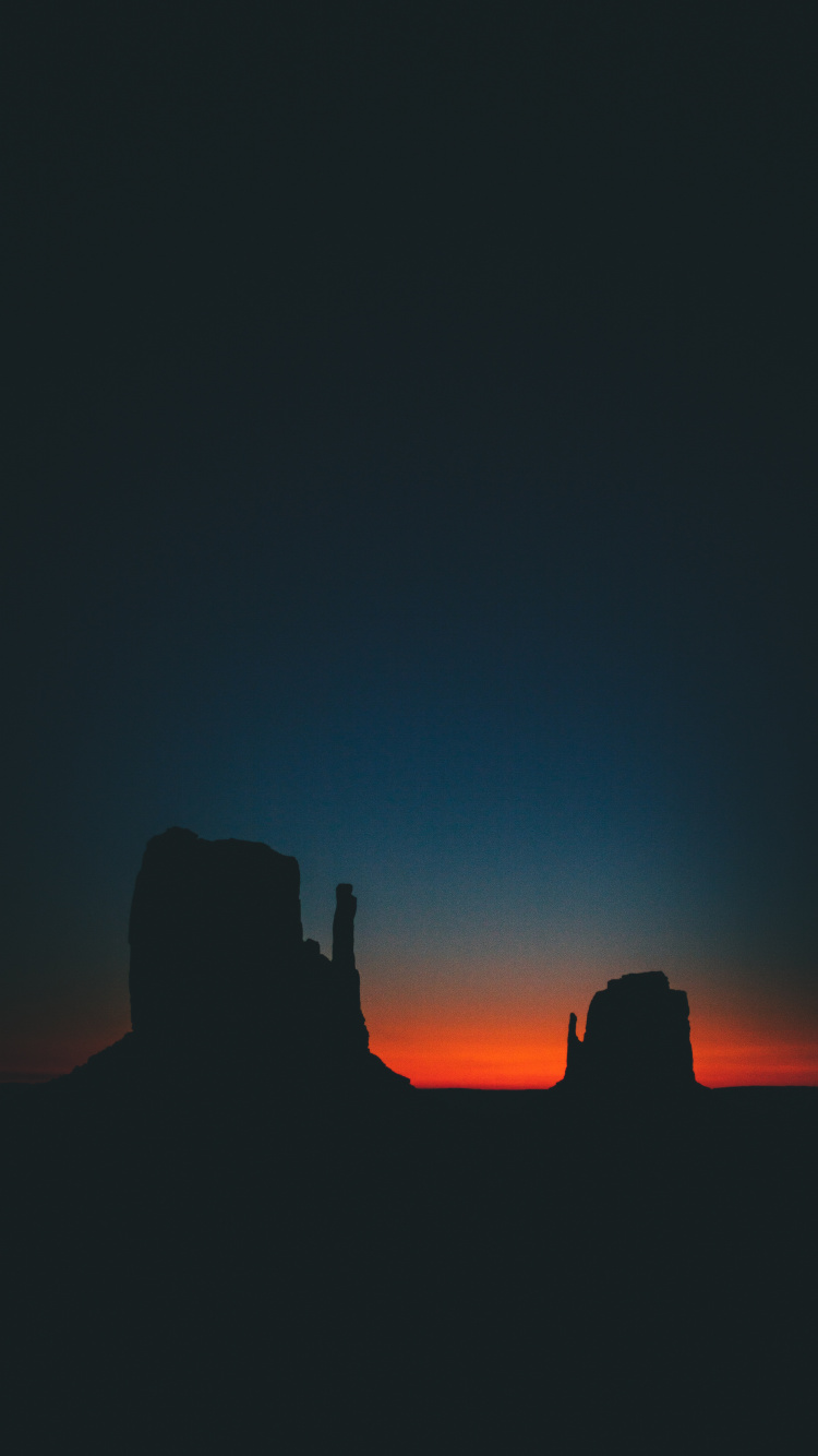 Обои закат, восход солнца, горизонт, послесвечение, сумрак в разрешении 750x1334