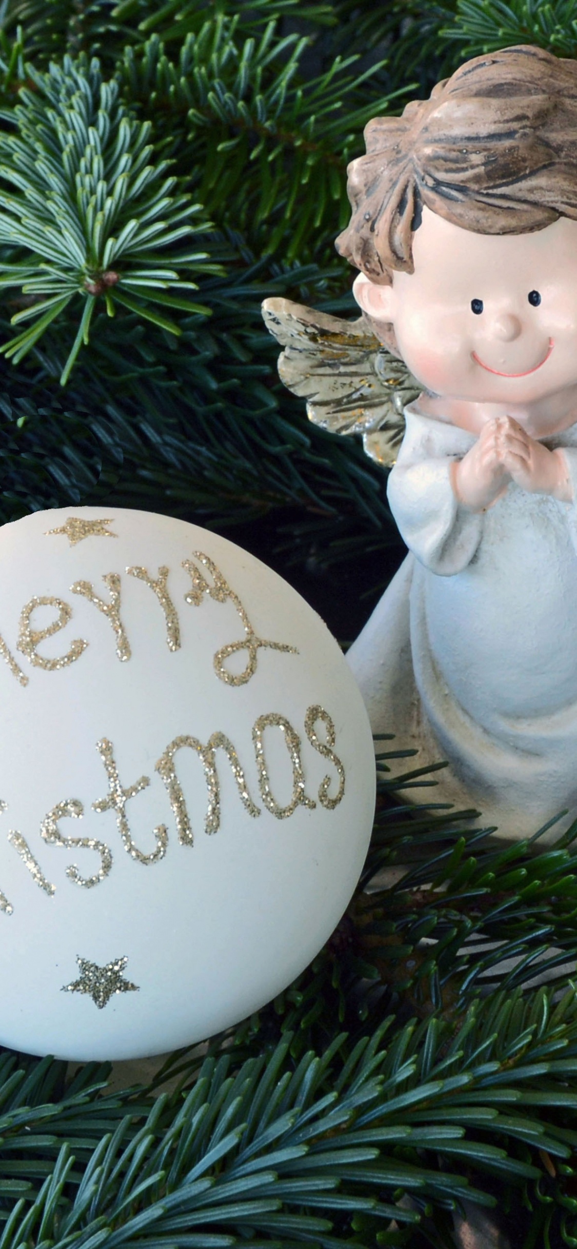 Обои Рождественский день, Рождественские украшения, Новый год, рождественский орнамент, орнамент в разрешении 1125x2436