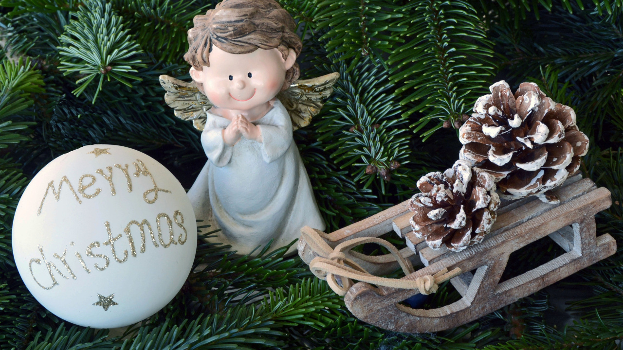 Обои Рождественский день, Рождественские украшения, Новый год, рождественский орнамент, орнамент в разрешении 1280x720