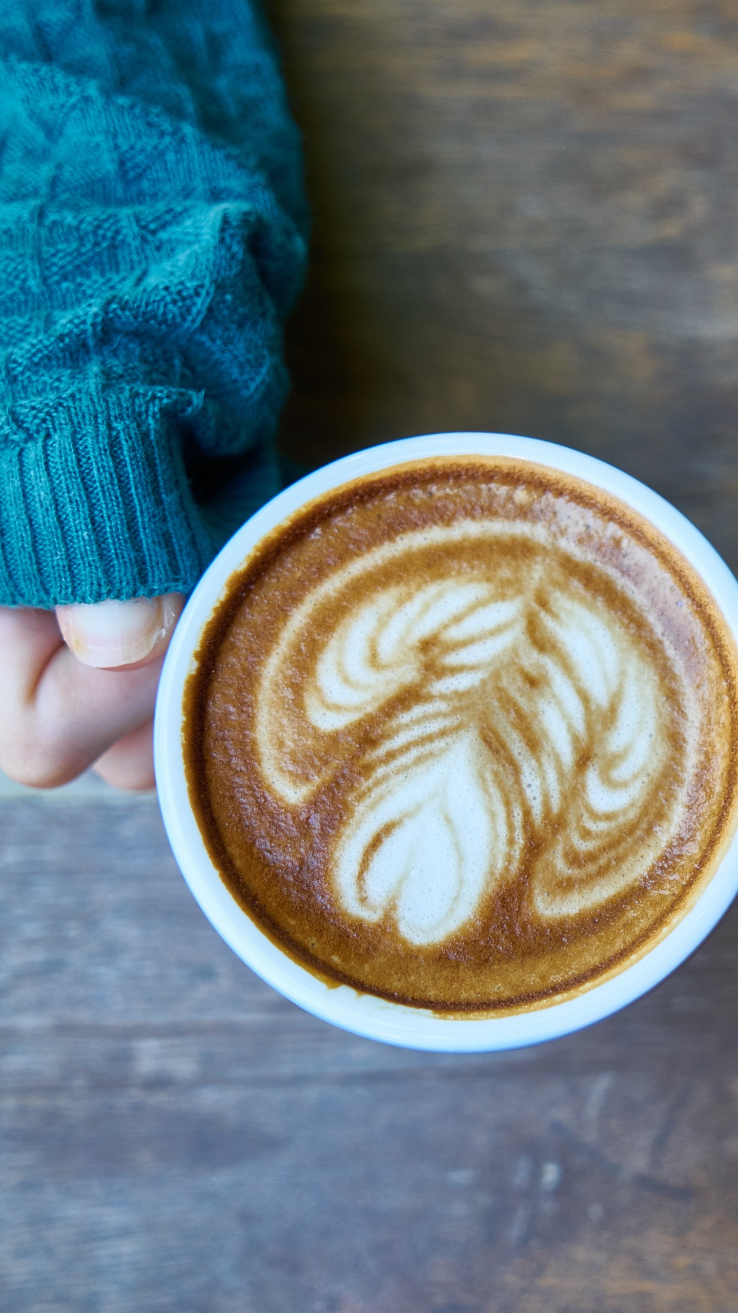 Обои капучино, кофе эспрессо, кофе, латте, кофейное зерно в разрешении 1440x2560