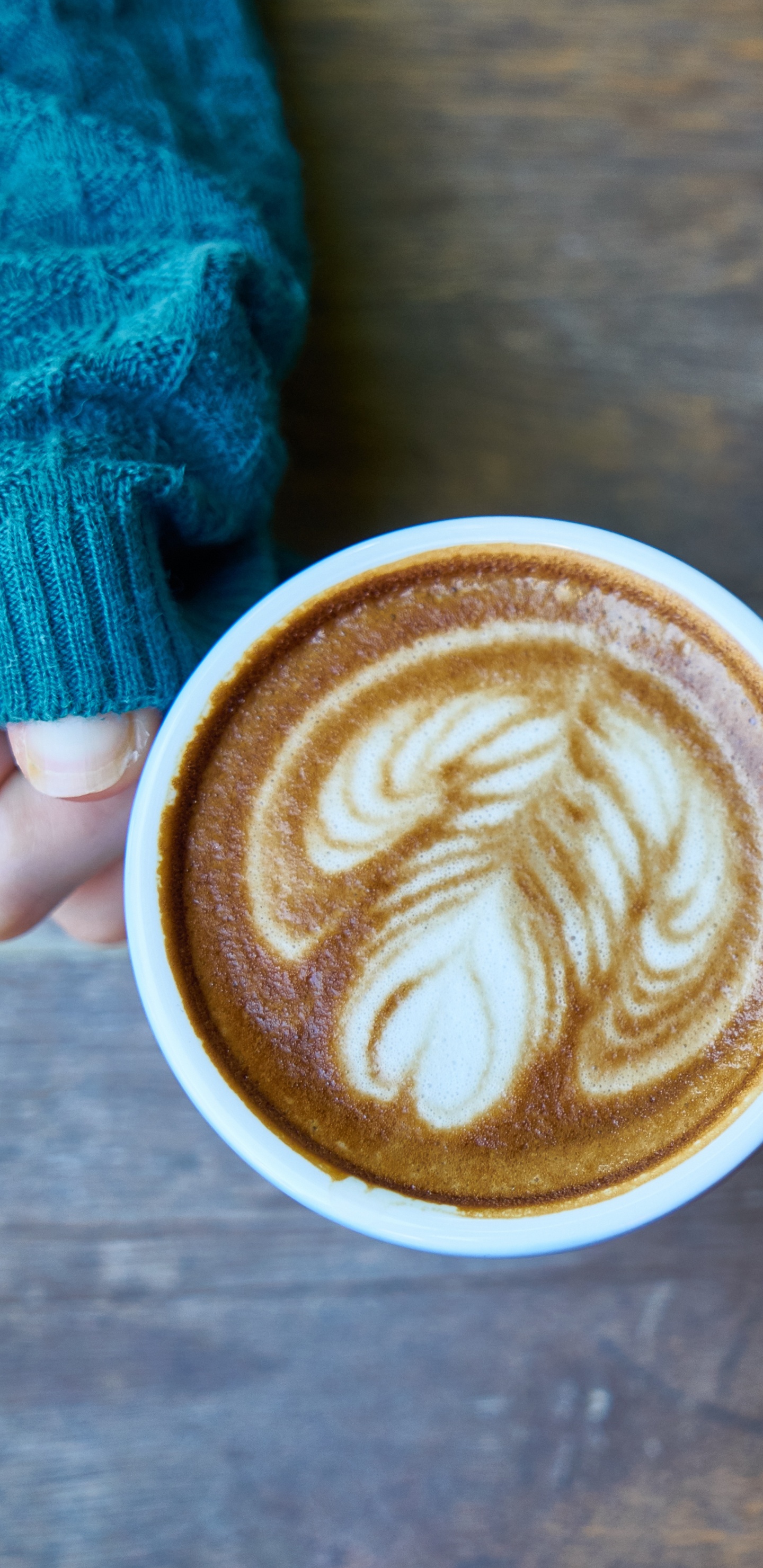 Обои капучино, кофе эспрессо, кофе, латте, кофейное зерно в разрешении 1440x2960