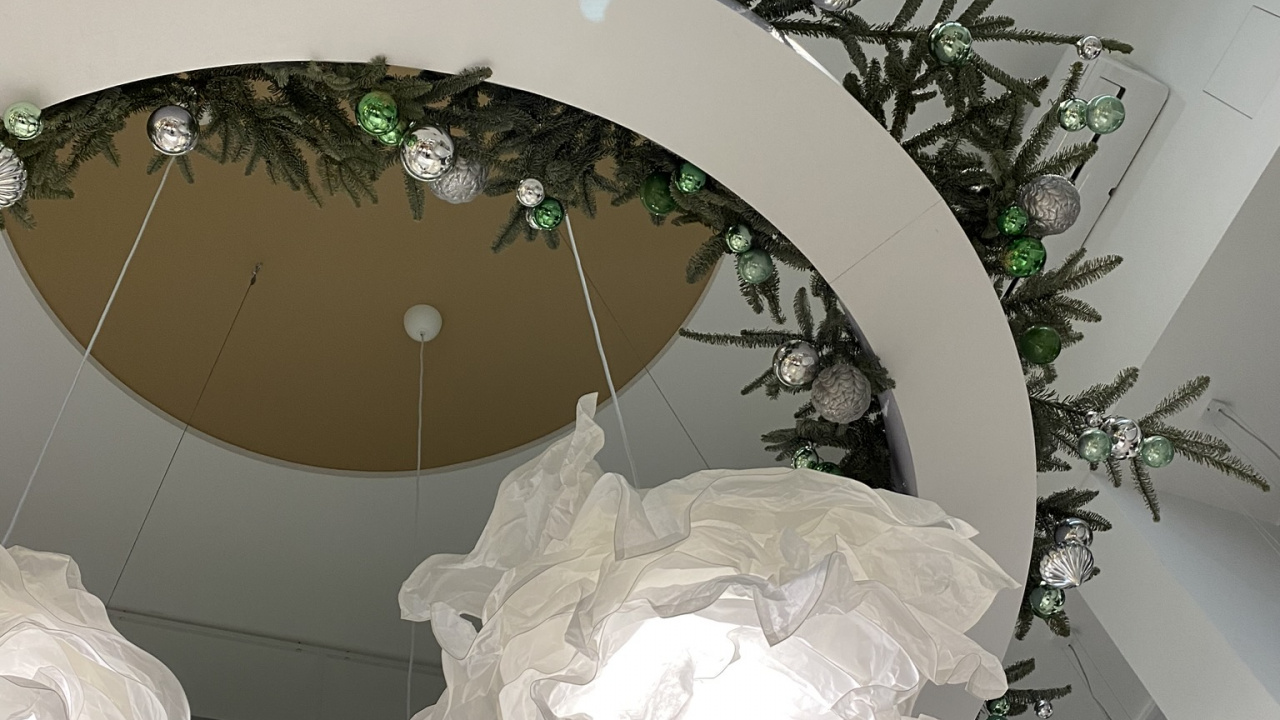 Обои цветочный дизайн, дизайн интерьера, Рождественские украшения, орнамент, круг в разрешении 1280x720