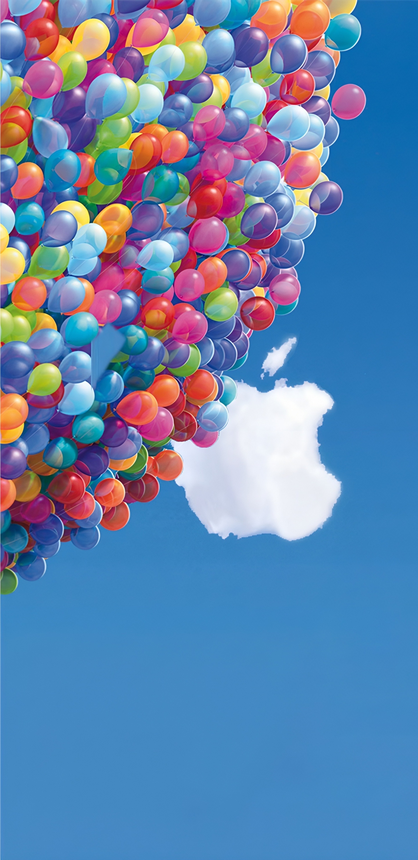 Обои яблоко, ios, пиксар, облако, воздушный шарик в разрешении 1440x2960