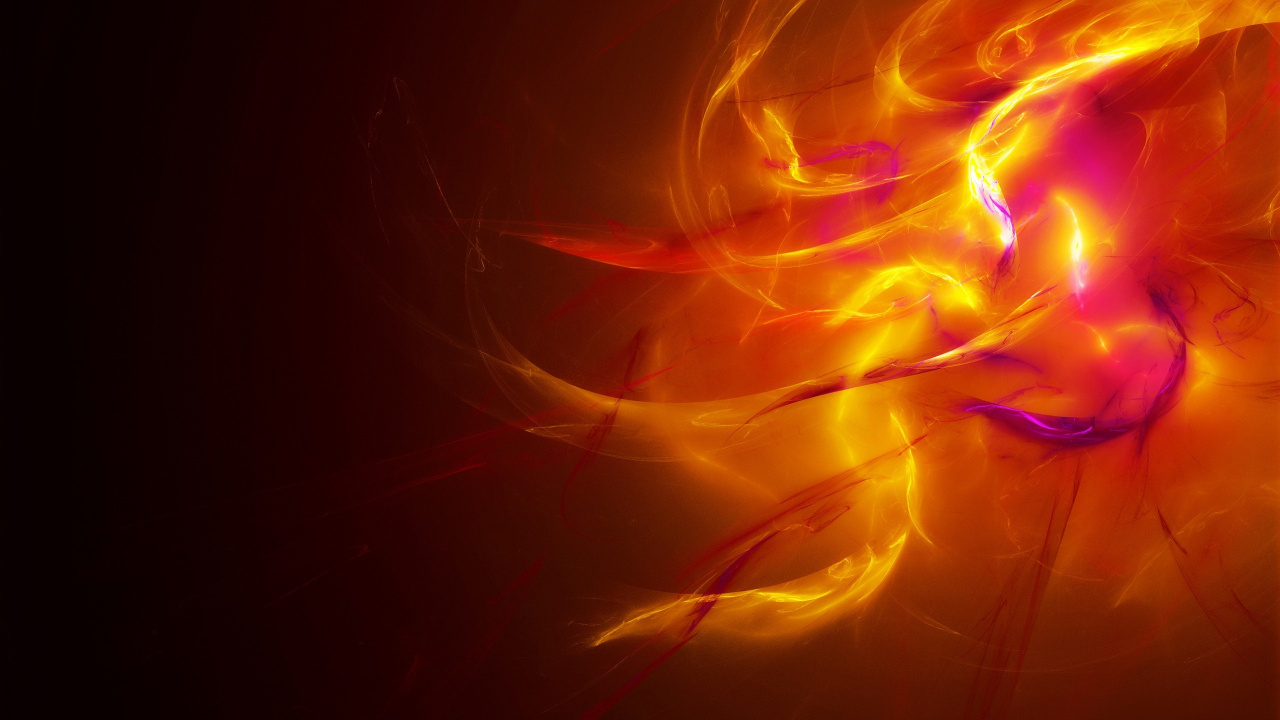 Обои огонь, красный цвет, Апельсин, свет, красный в разрешении 1280x720