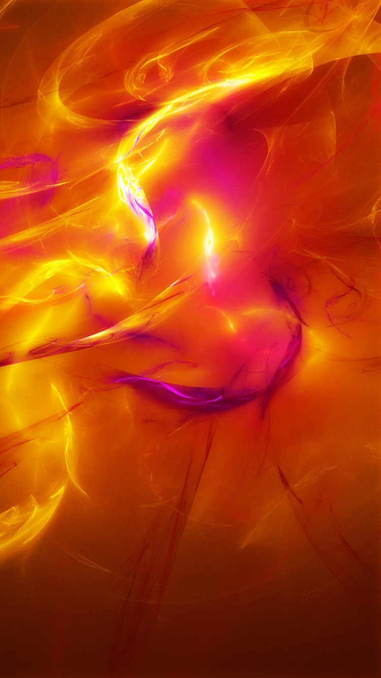 Обои огонь, красный цвет, Апельсин, свет, красный в разрешении 750x1334