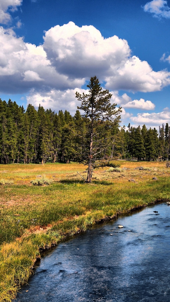 Обои вода, природа, реки, дикая местность, облако в разрешении 720x1280