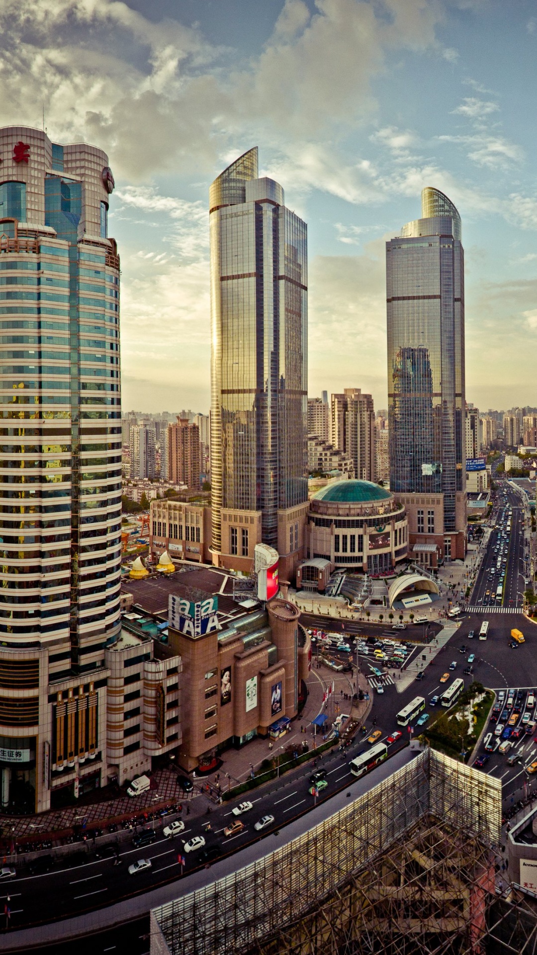 Обои Сюйцзяхуэй, Шанхайская Французская Концессия, городской пейзаж, город, городской район в разрешении 1080x1920