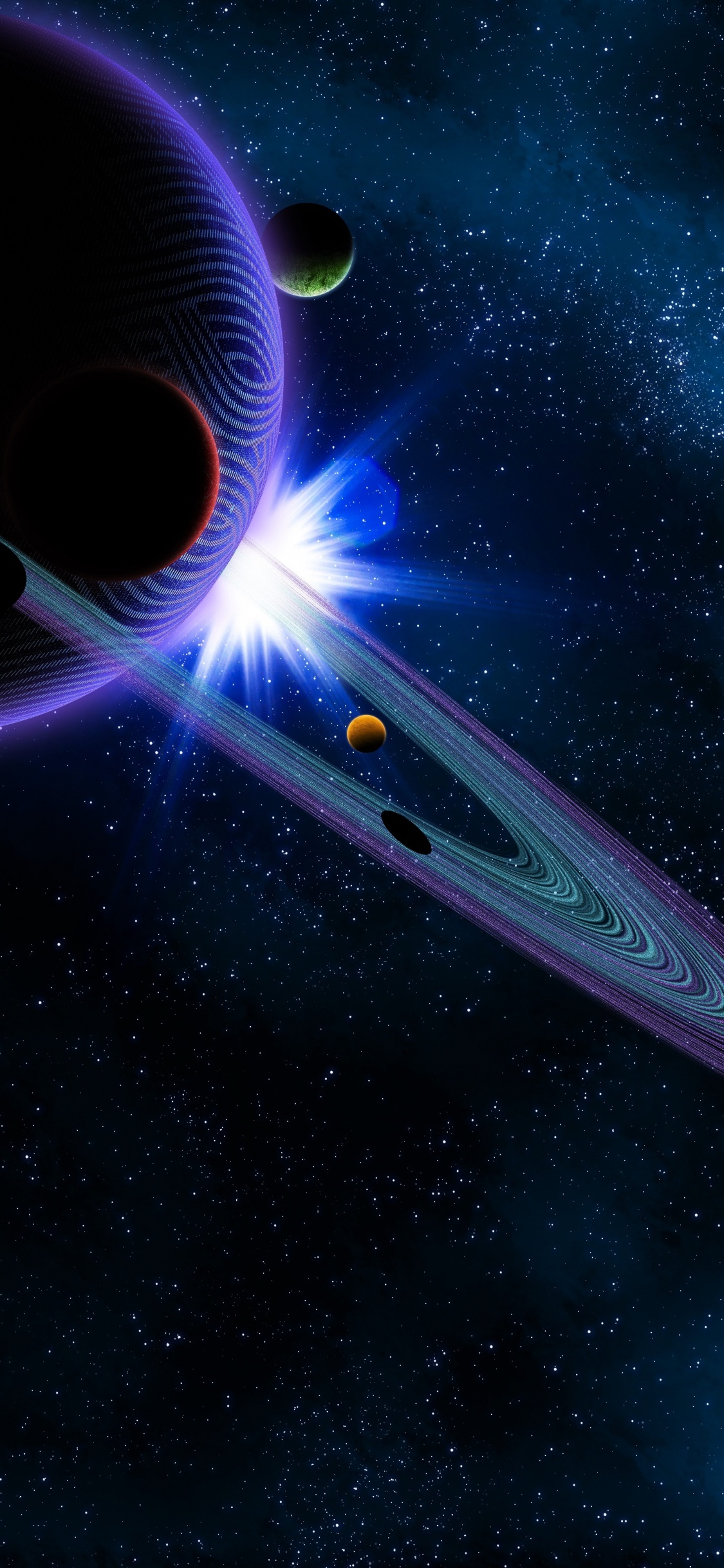 Обои научная фантазия, планета, арт, Научная фантастика, фантастическое искусство в разрешении 1125x2436