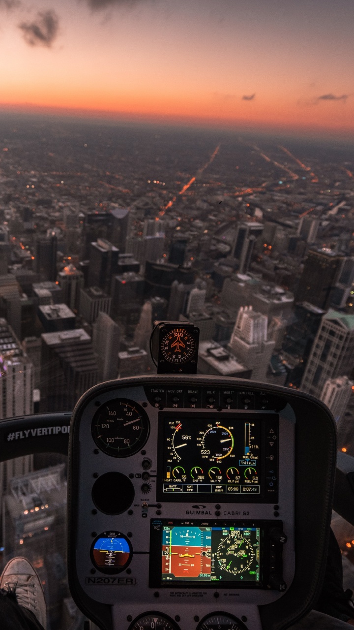 Обои самолеты, городской пейзаж, город, городской район, населенный пункт в разрешении 720x1280