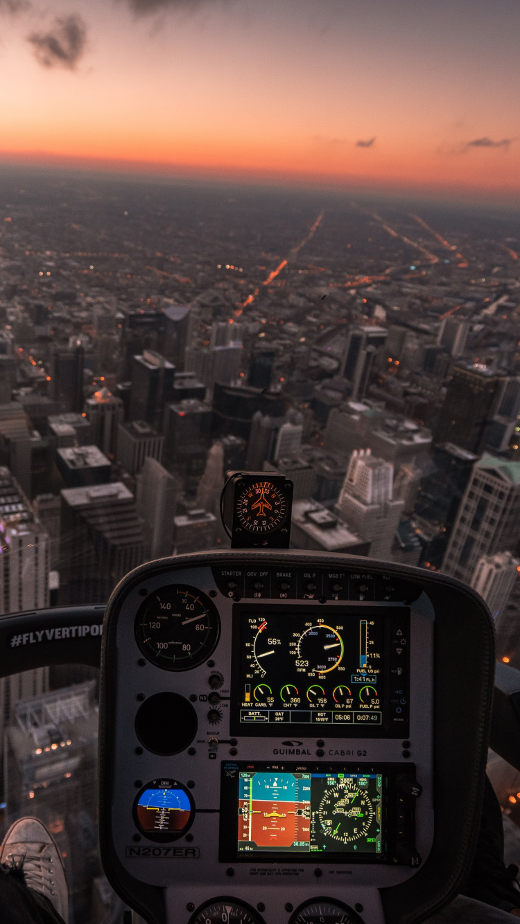 Обои самолеты, городской пейзаж, город, городской район, населенный пункт в разрешении 750x1334