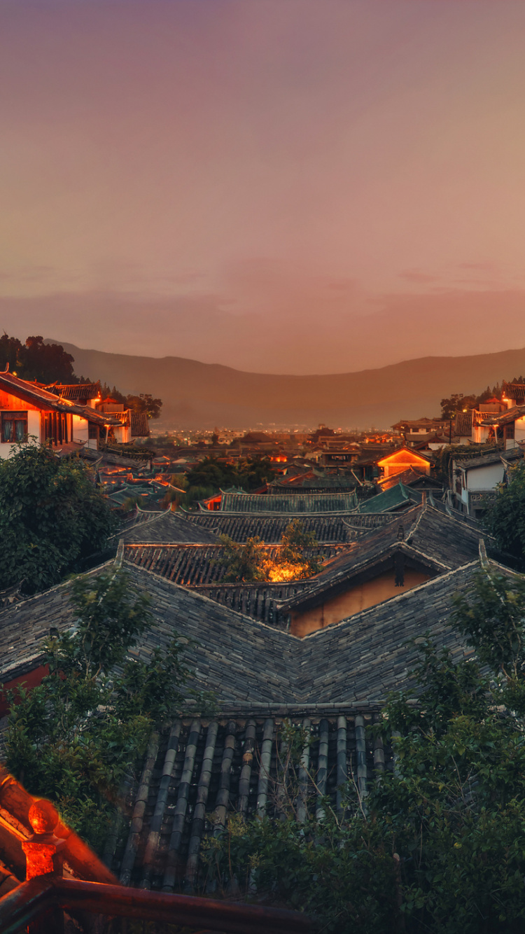 Обои пейзаж, небо, вечер, рассвет, ориентир в разрешении 750x1334