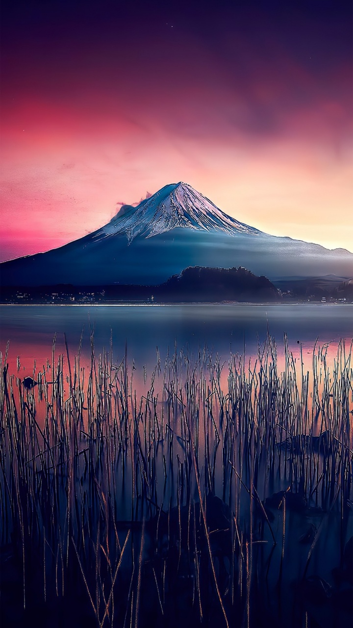 Обои яблоко, пейзажная живопись, ios, пейзаж, смартфон в разрешении 720x1280