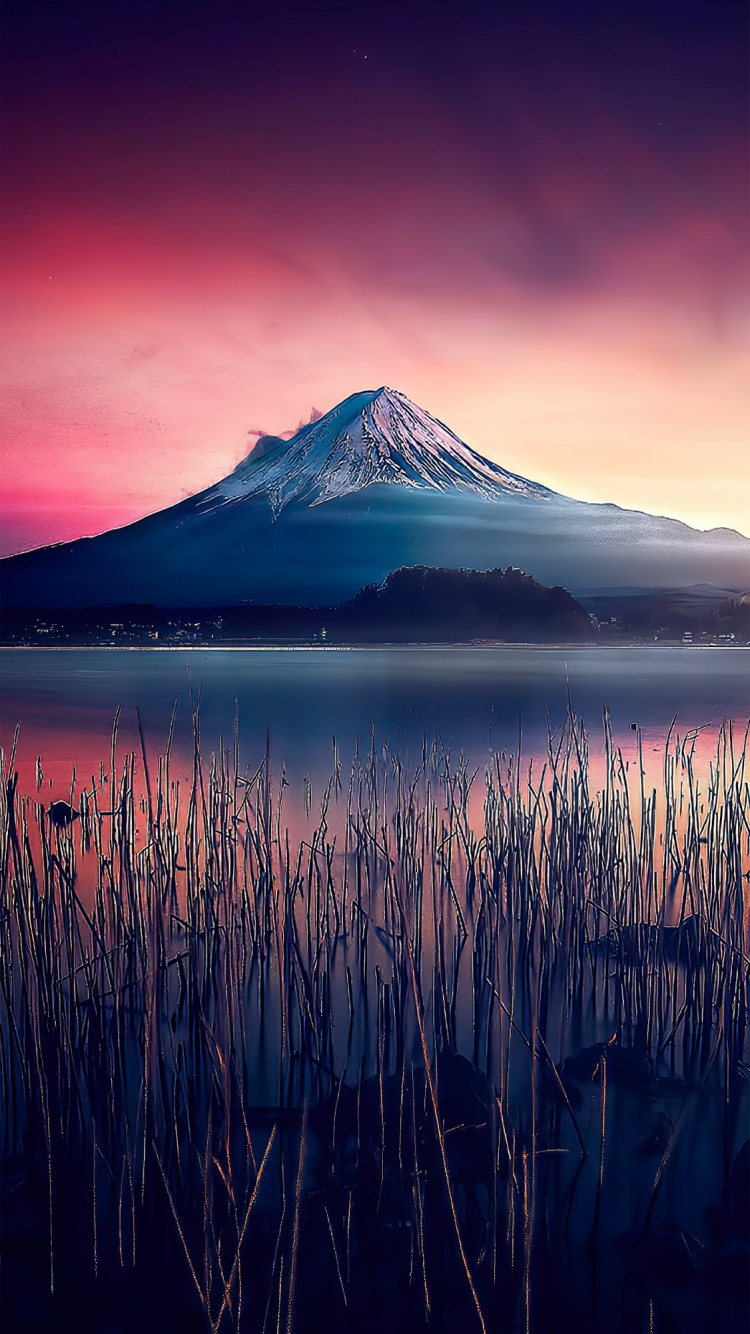 Обои яблоко, пейзажная живопись, ios, пейзаж, смартфон в разрешении 750x1334