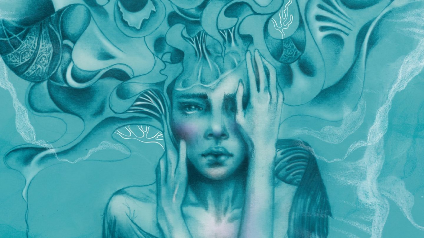 Обои подземные воды, арт, дизайн, графический дизайн, живопись в разрешении 1366x768