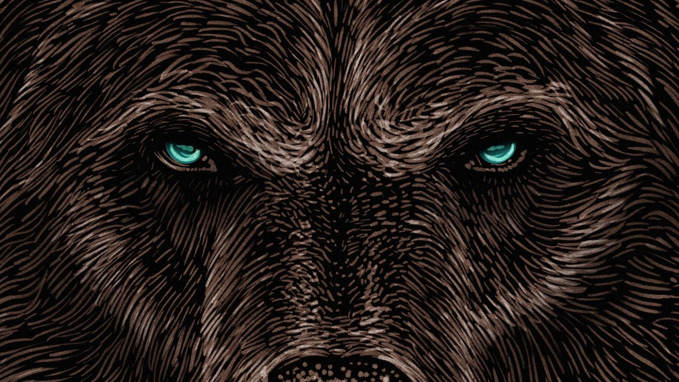 Обои Гризли, волк, американский черный медведь, кошачьих, хищные в разрешении 1366x768