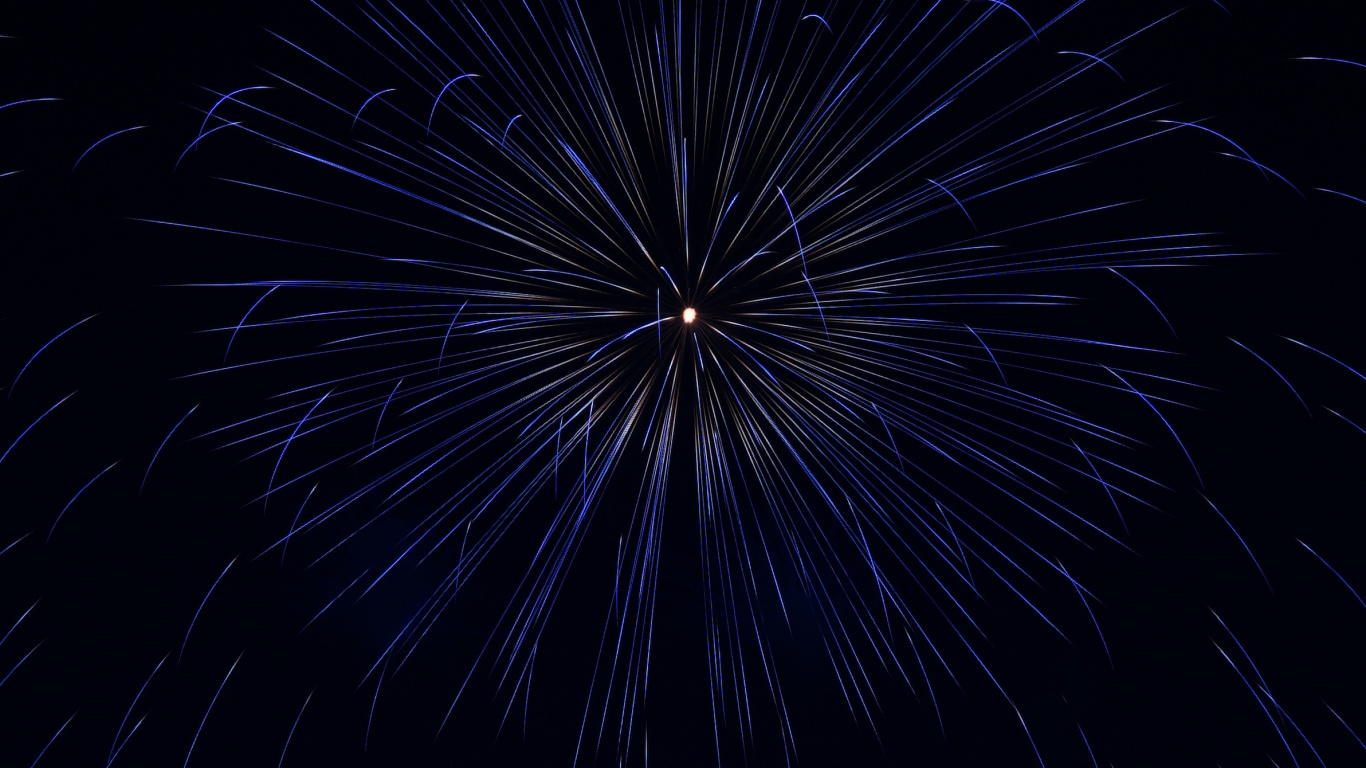 Обои салют, черный, темнота, ночь, полночь в разрешении 1366x768