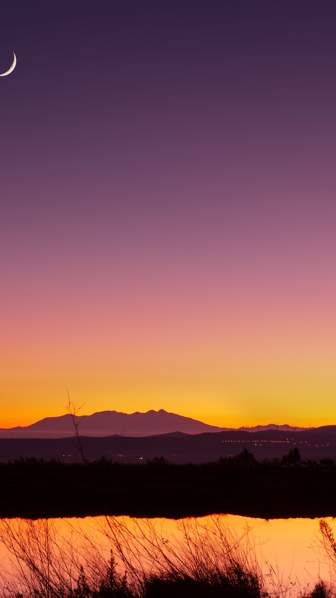 Обои сумеречный пейзаж, пейзаж, пейзажная живопись, живопись, арт в разрешении 1080x1920