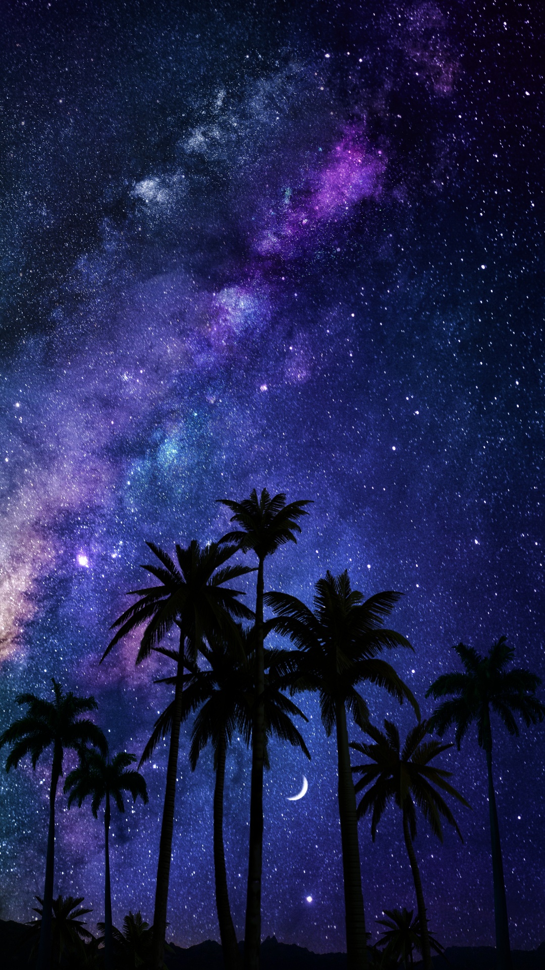 Обои Млечный Путь, Астрономия, облако, атмосфера, растение в разрешении 1080x1920