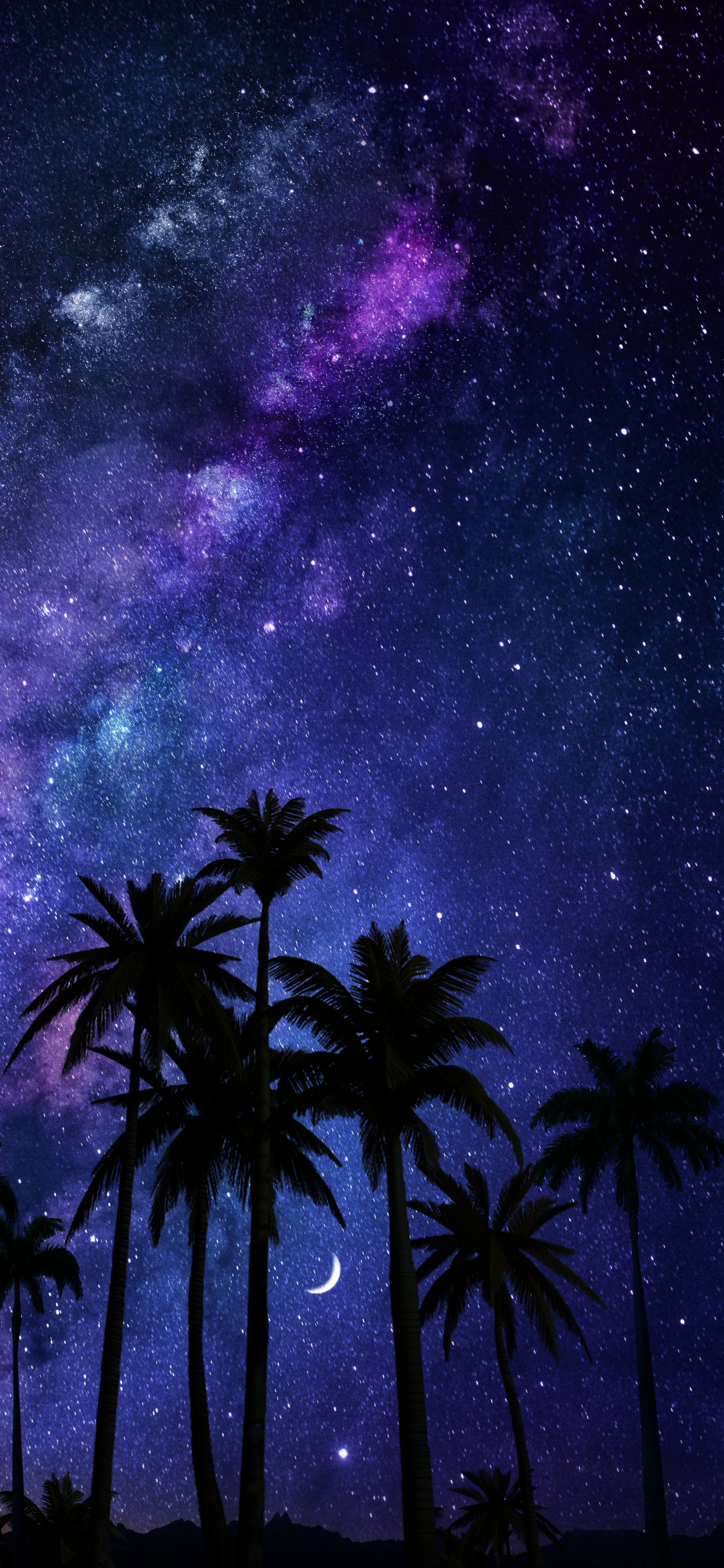 Обои Млечный Путь, Астрономия, облако, атмосфера, растение в разрешении 1242x2688