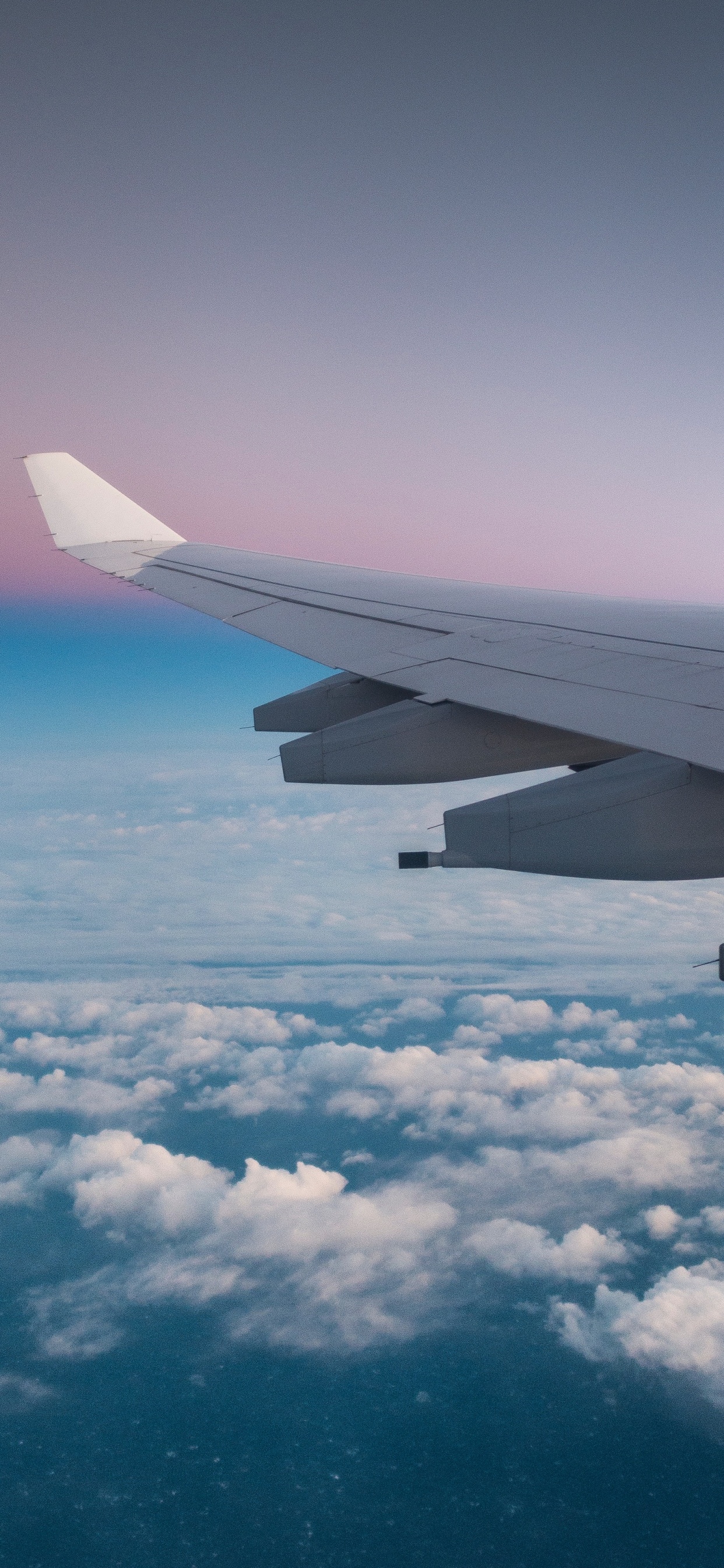 Обои самолет, полет, воздушное путешествие, атмосфера, облако в разрешении 1242x2688