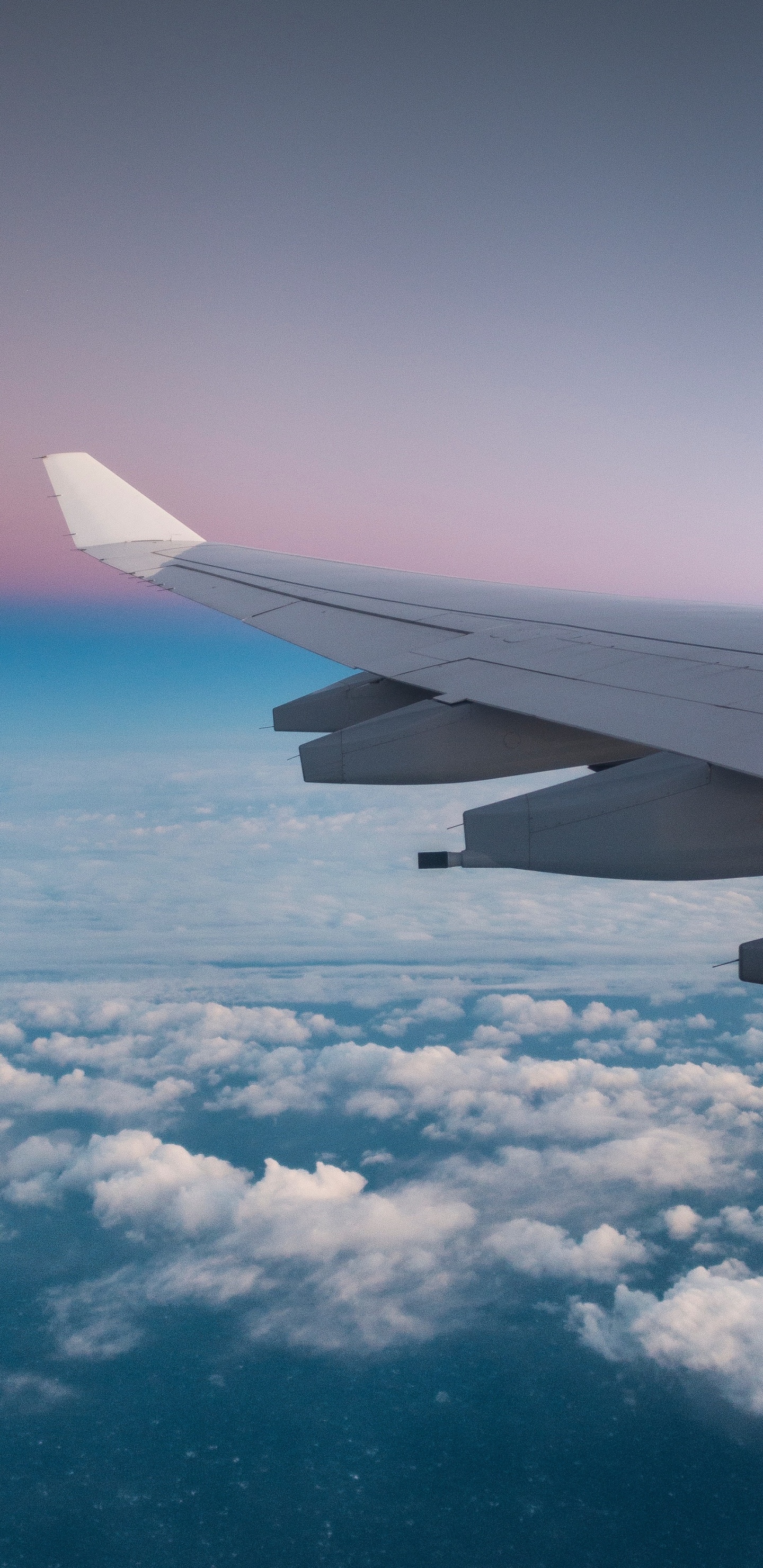 Обои самолет, полет, воздушное путешествие, атмосфера, облако в разрешении 1440x2960