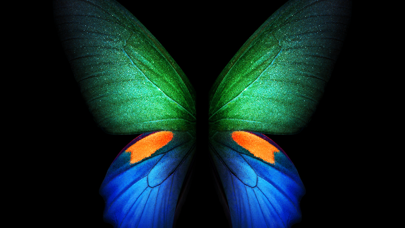 Обои Samsung Galaxy, Samsung, Samsung Galaxy Fold, складка галактики, складной смартфон в разрешении 1366x768