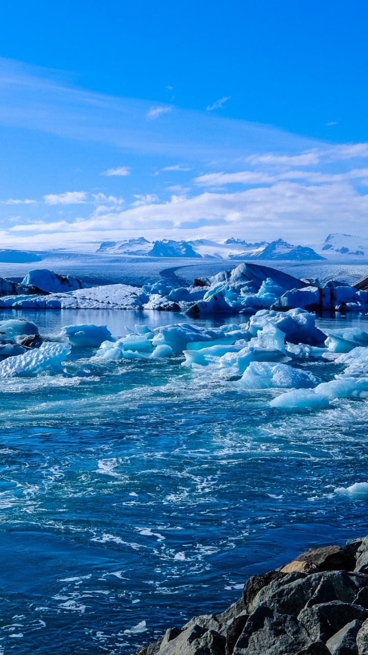 Обои океан, море, вода, волна, ледниковое озеро в разрешении 720x1280