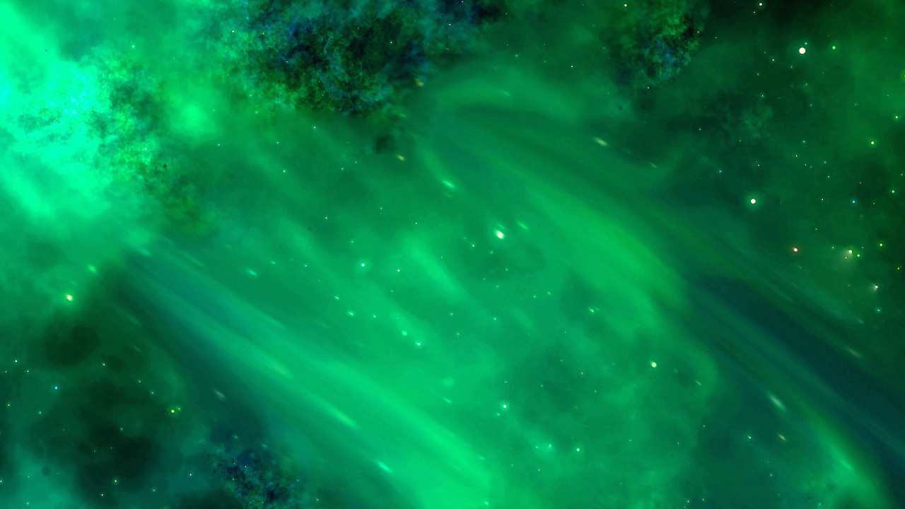 Обои зеленый космос, звезда, зеленый, природа, туманность в разрешении 1280x720