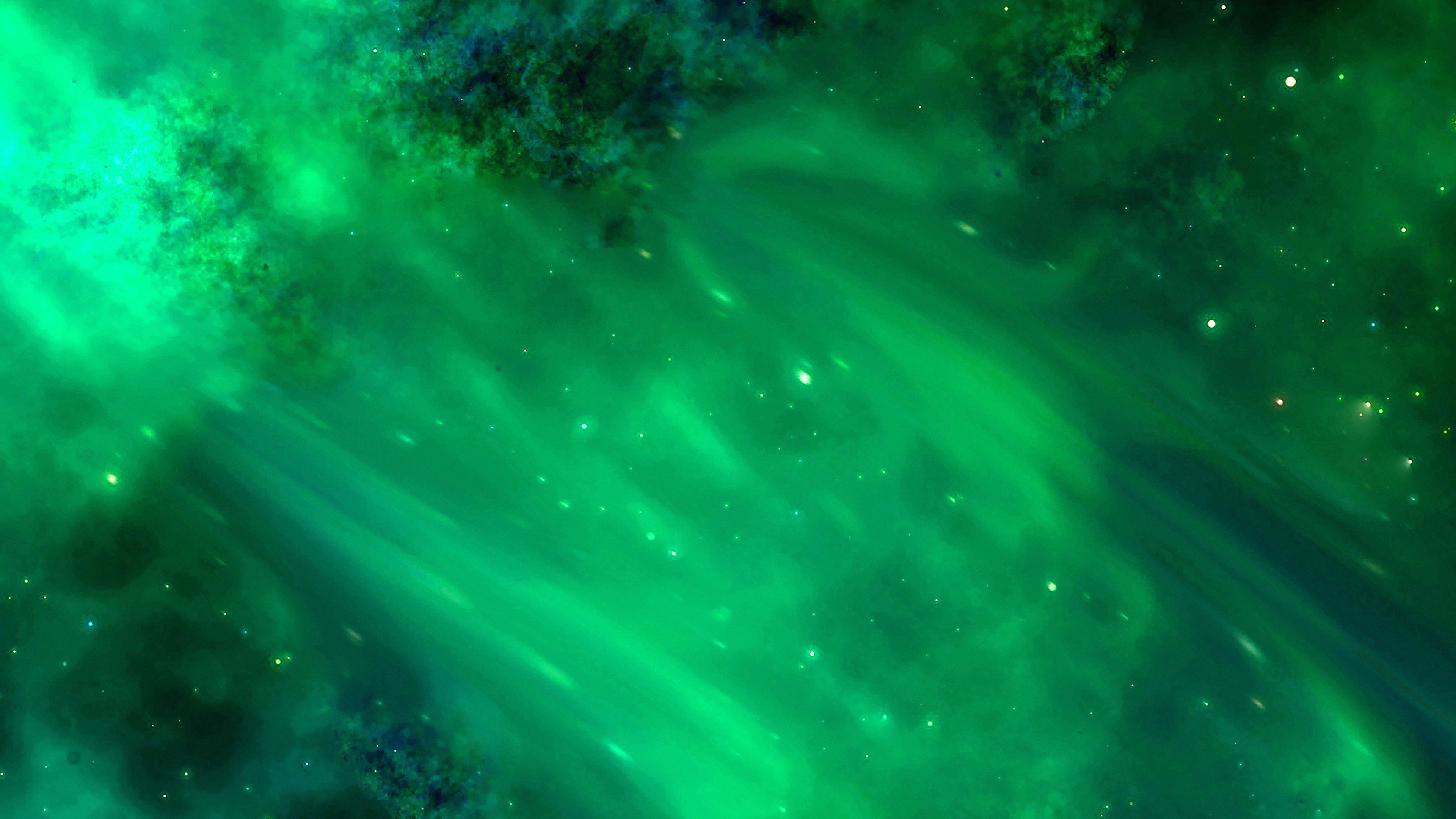 Обои зеленый космос, звезда, зеленый, природа, туманность в разрешении 3840x2160