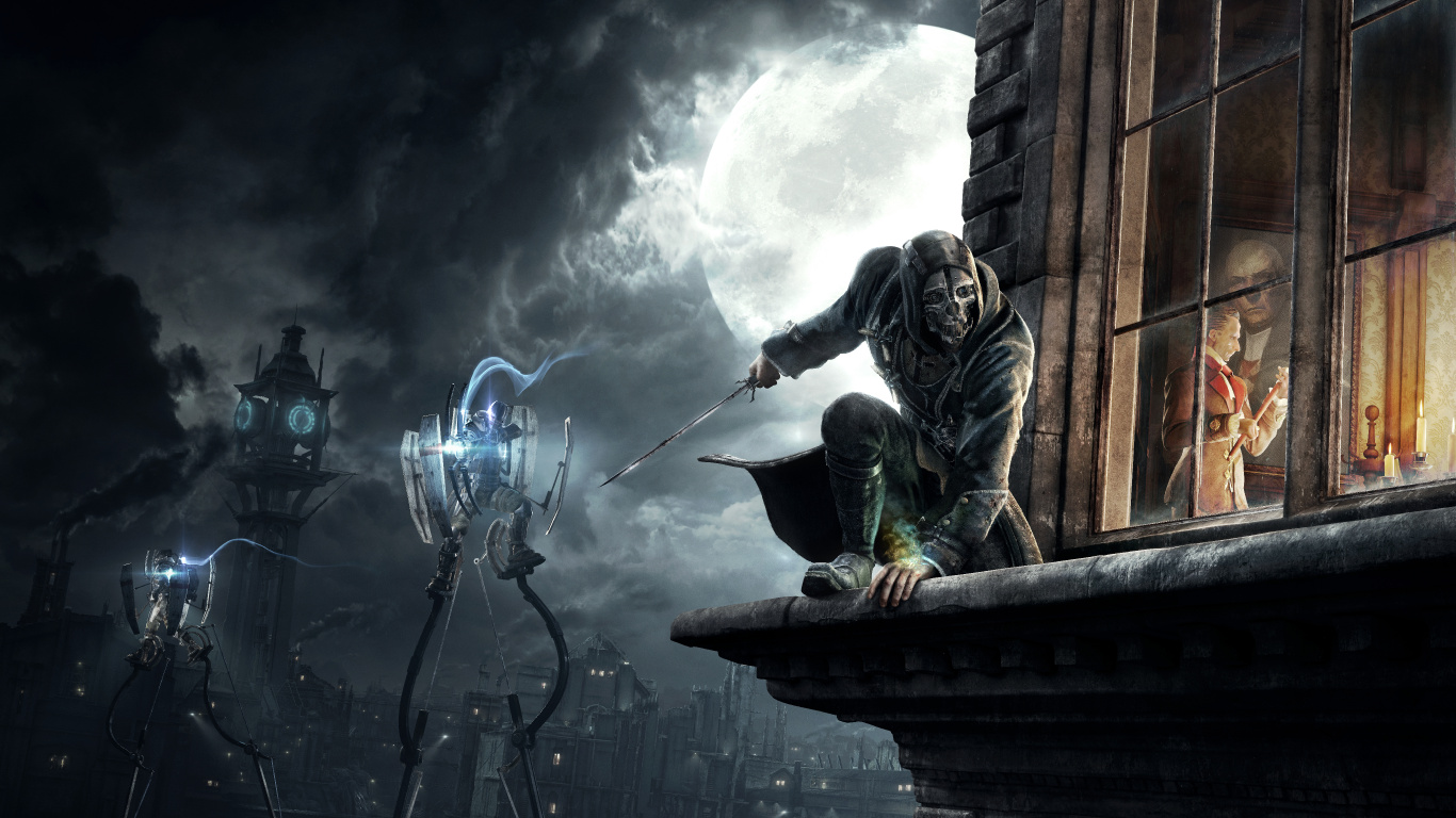 Обои игра-боевик, Эмили Kaldwin, Dishonored Полное Издание, Цифровой композитинг, компьютерная игра в разрешении 1366x768