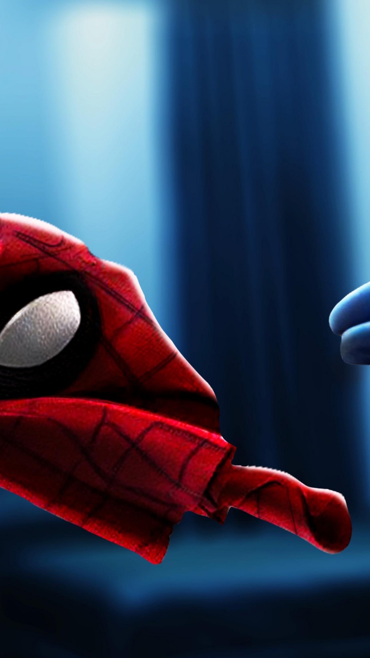 Обои человек-паук, супергерой, Бэтмен, палец, наручные в разрешении 720x1280