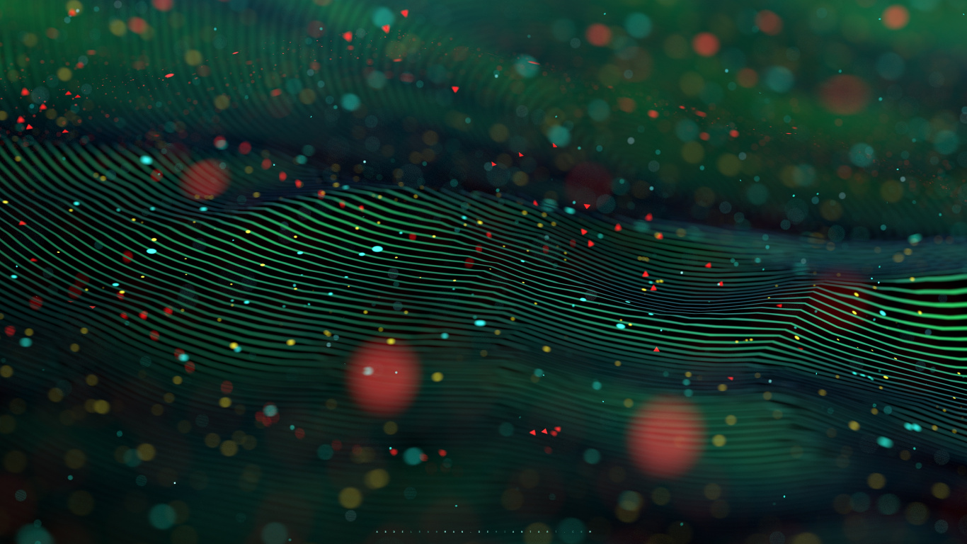 Обои зеленый, вода, космос, паутина в разрешении 1366x768