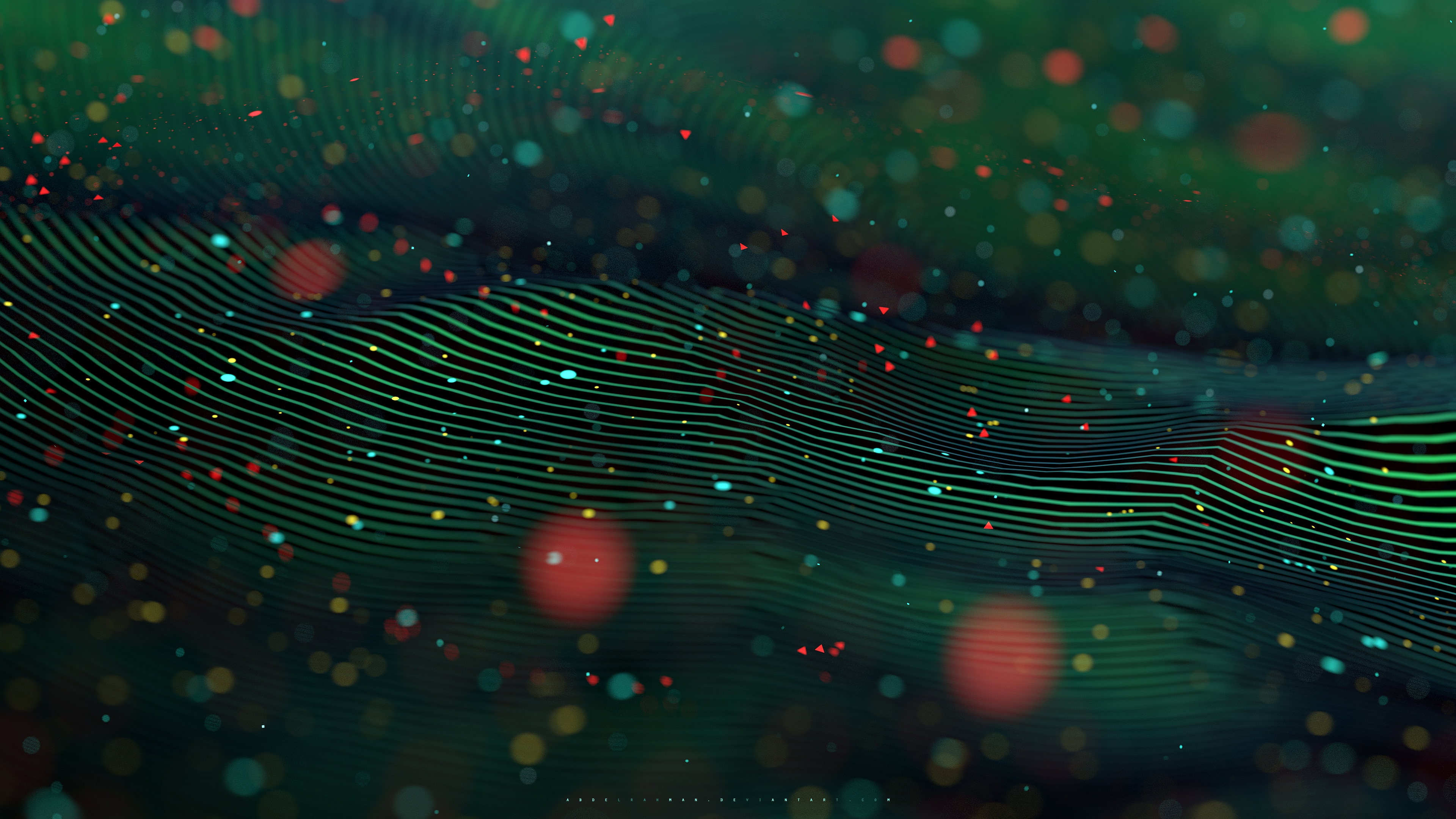 Обои зеленый, вода, космос, паутина в разрешении 3840x2160