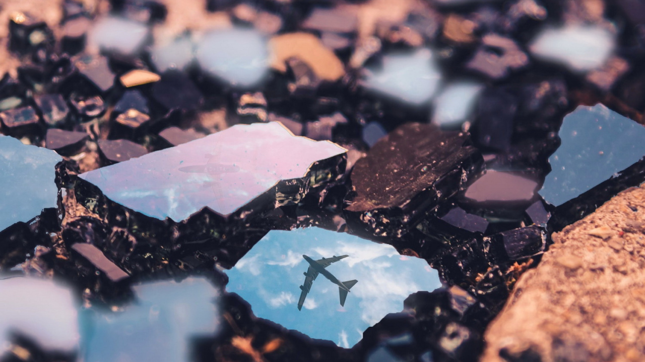 Обои самолет, путешествие, воздушное путешествие, древесина, дорожное покрытие в разрешении 1280x720