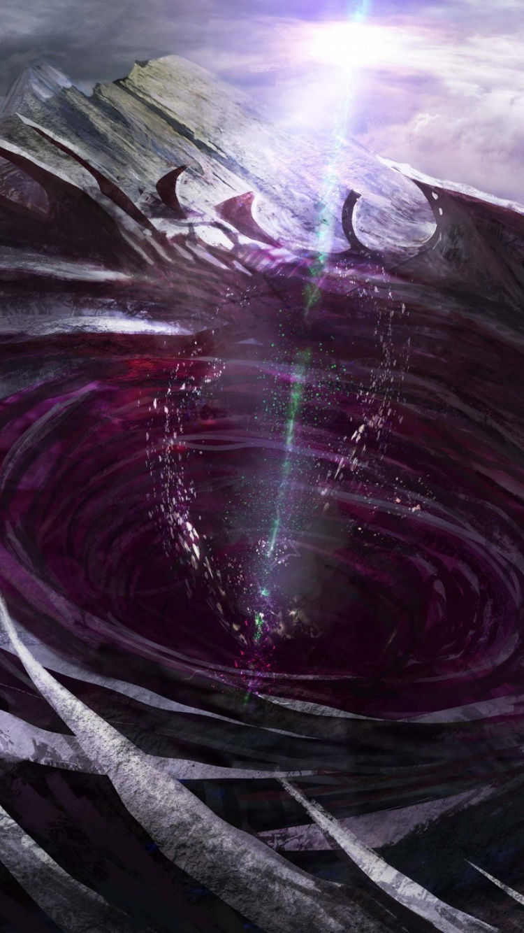 Обои червоточина, арт, иллюстрация, произведение искусства, космос в разрешении 750x1334