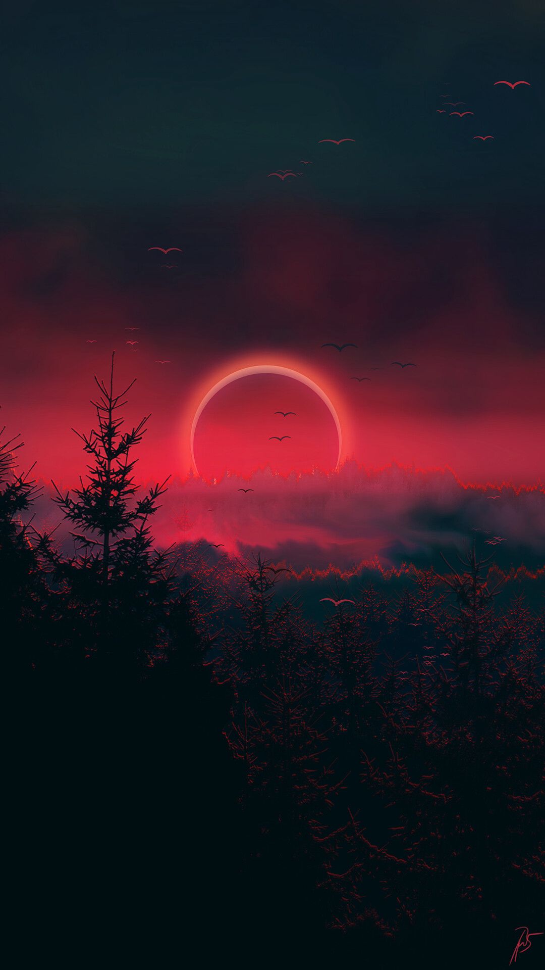 Обои волшебный закат зедж, закат, магия, природа, облако в разрешении 1080x1920