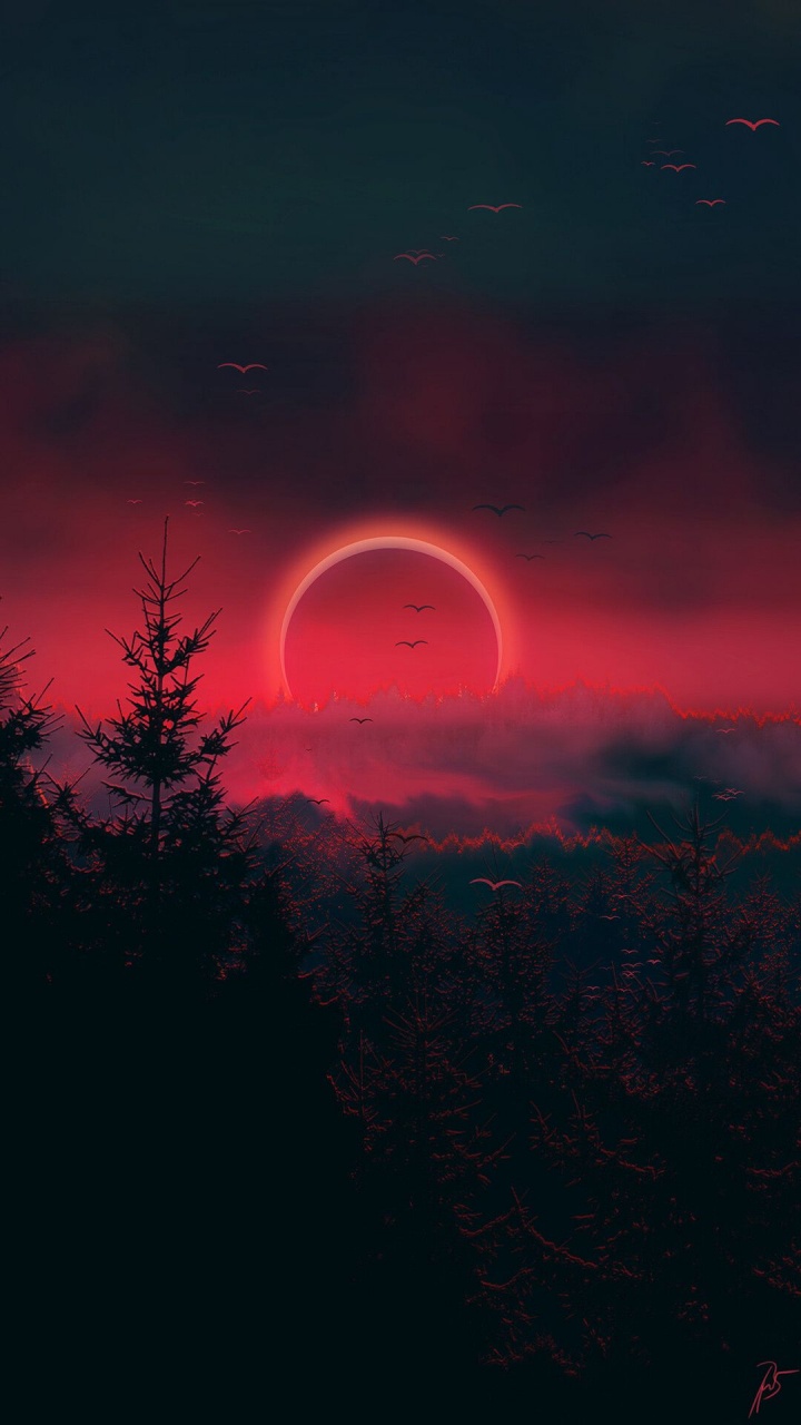 Обои волшебный закат зедж, закат, магия, природа, облако в разрешении 720x1280