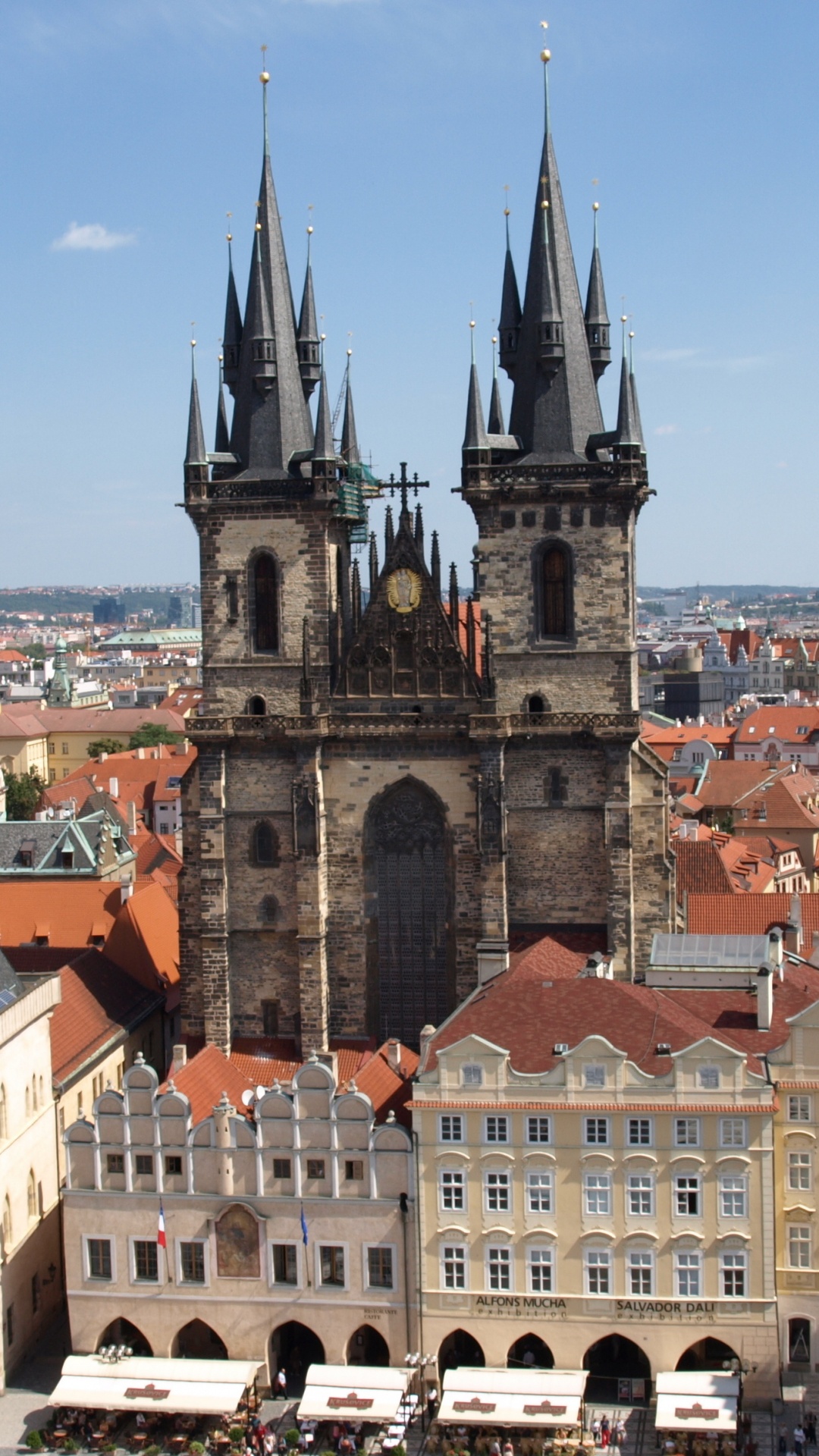 Обои староместская площадь, ориентир, городок, город, средневековая архитектура в разрешении 1080x1920