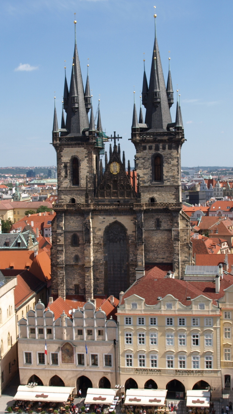 Обои староместская площадь, ориентир, городок, город, средневековая архитектура в разрешении 750x1334