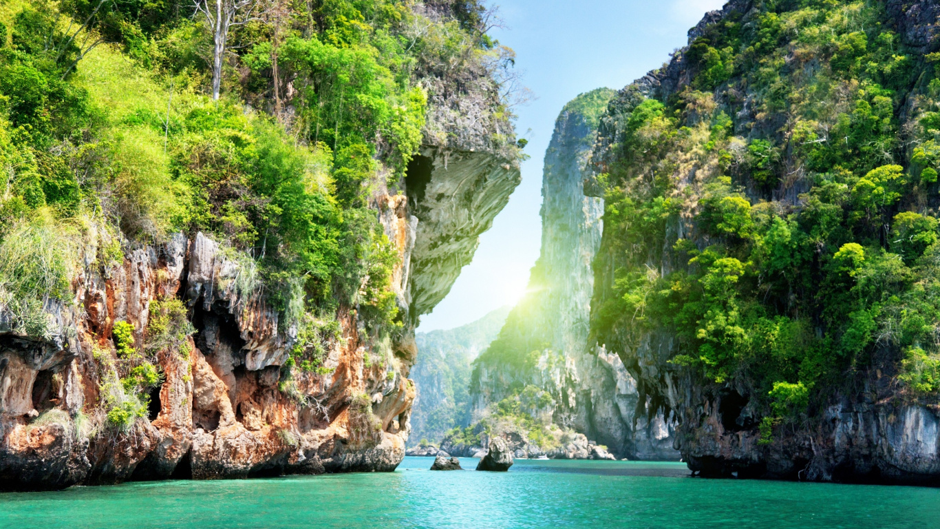 Обои водоем, природа, водопад, гидроресурсы, вода в разрешении 1366x768