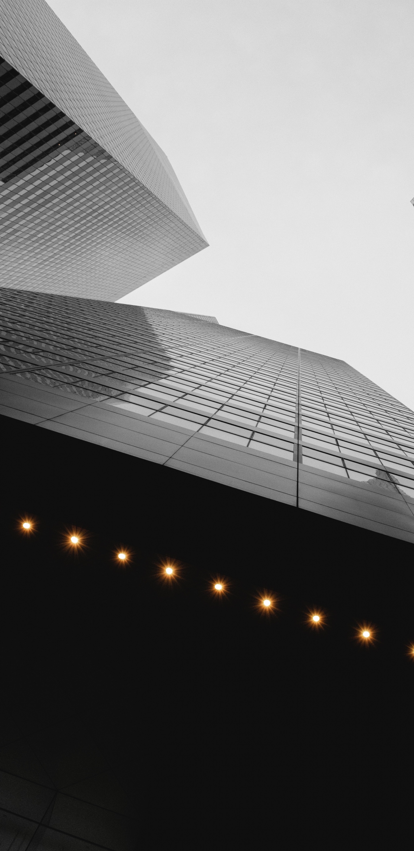 Обои крыша, архитектура, НьюЙорк, монохромный, здание в разрешении 1440x2960