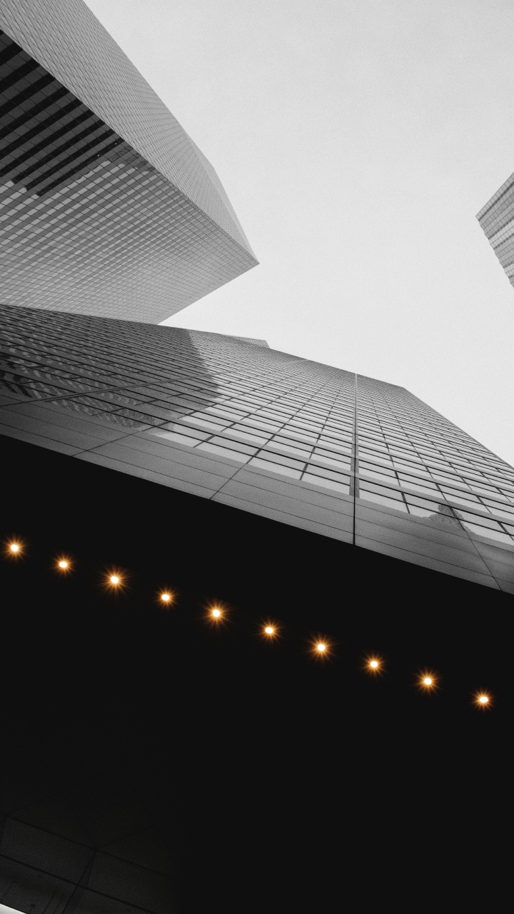 Обои крыша, архитектура, НьюЙорк, монохромный, здание в разрешении 720x1280