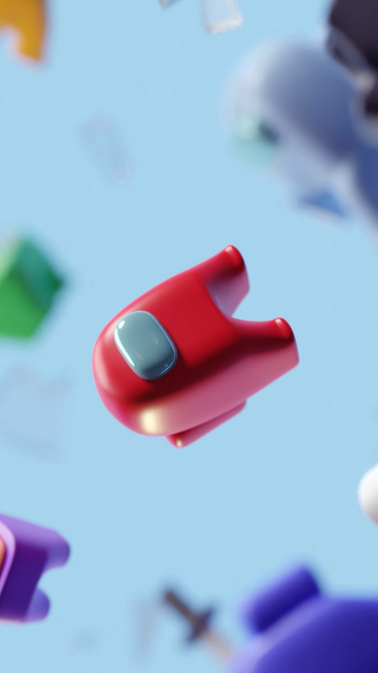 Обои Among Us, ios, красный цвет, красочность, пурпурный цвет в разрешении 750x1334