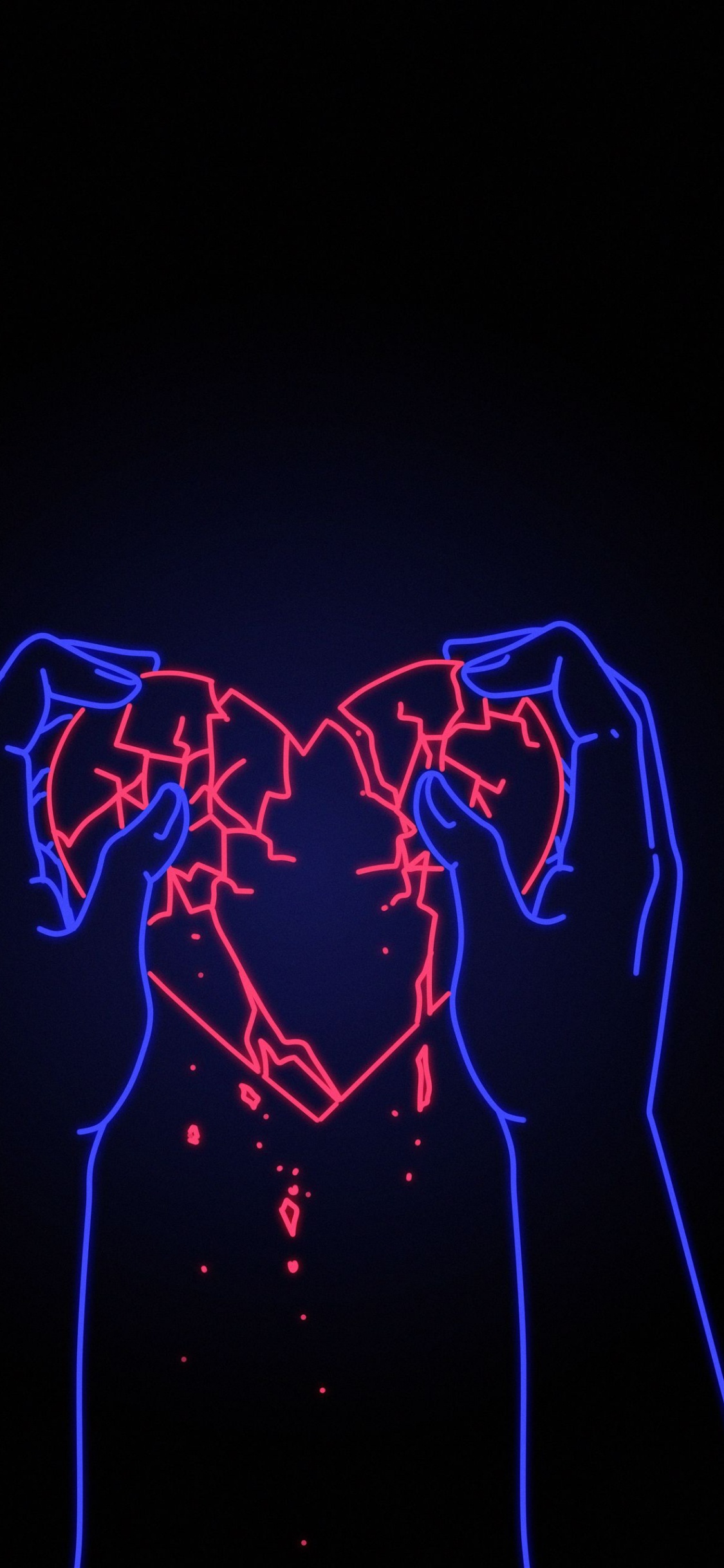 Обои разбитое сердце, сердце, человеческое тело, рукав, жест в разрешении 1125x2436