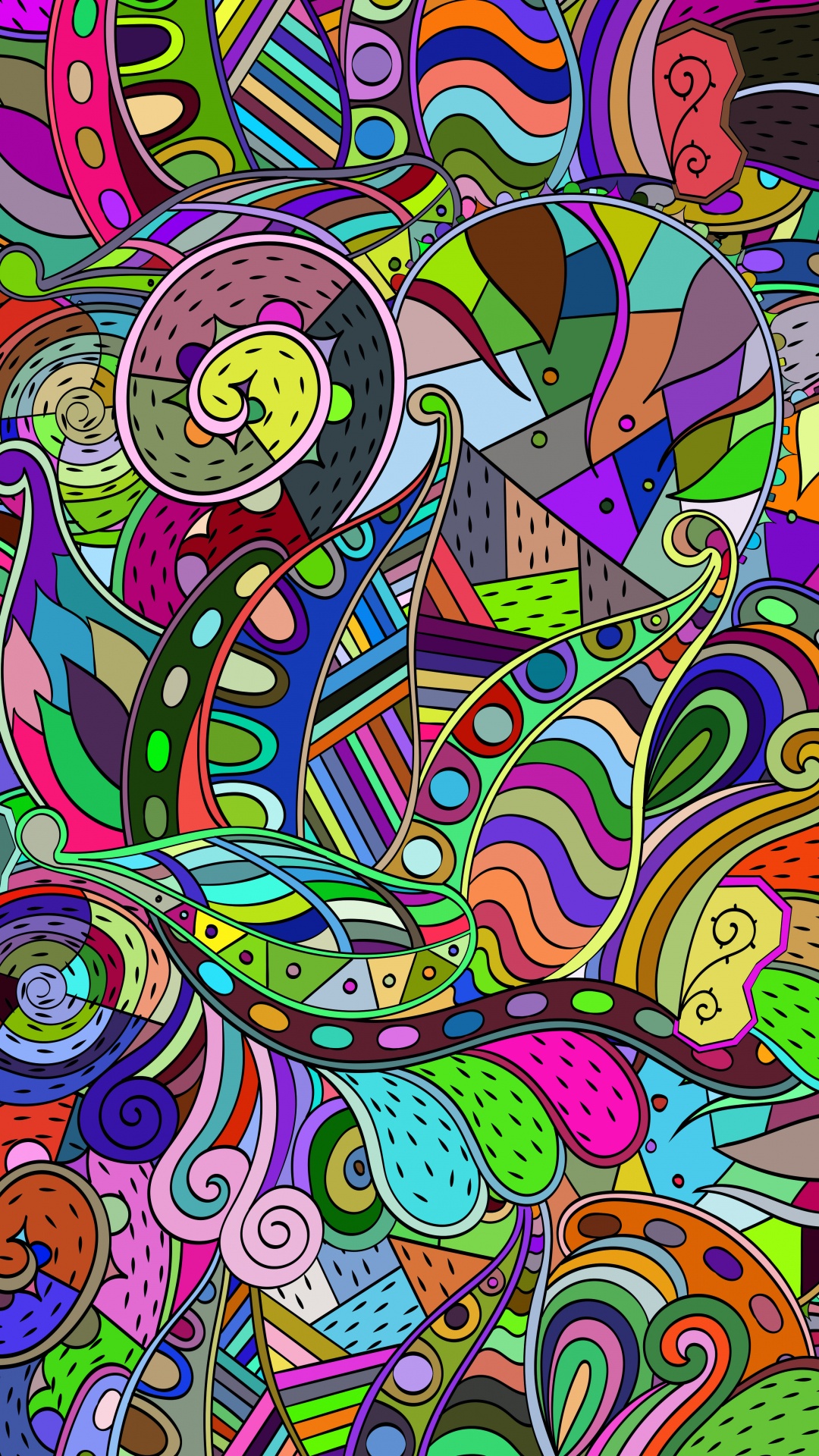 Обои абстрактное искусство, иллюстрация, психоделическое искусство, арт, визуальное искусство в разрешении 1080x1920