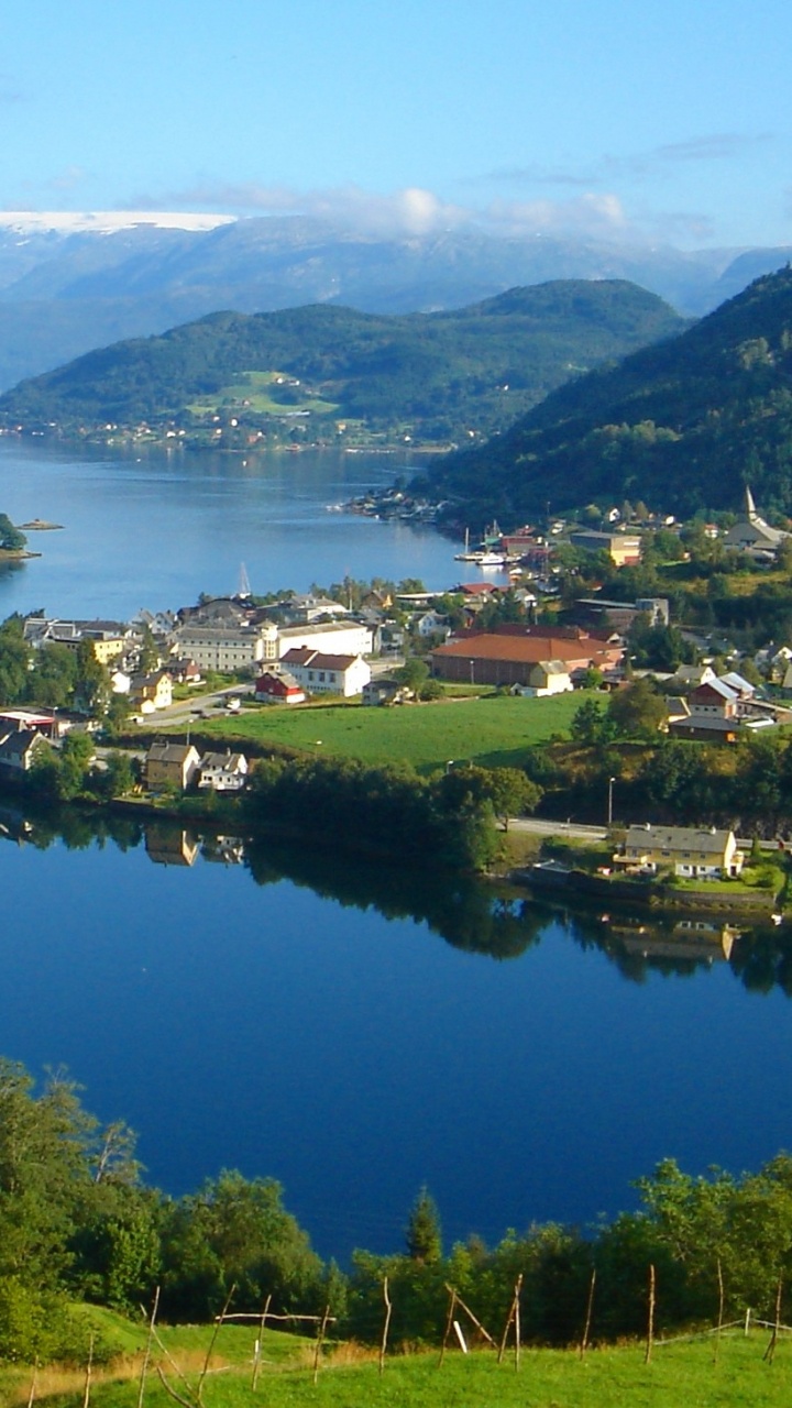 Обои Хардангер-фьорд, фьорд, Нурхеймсунн, природа, озеро в разрешении 720x1280