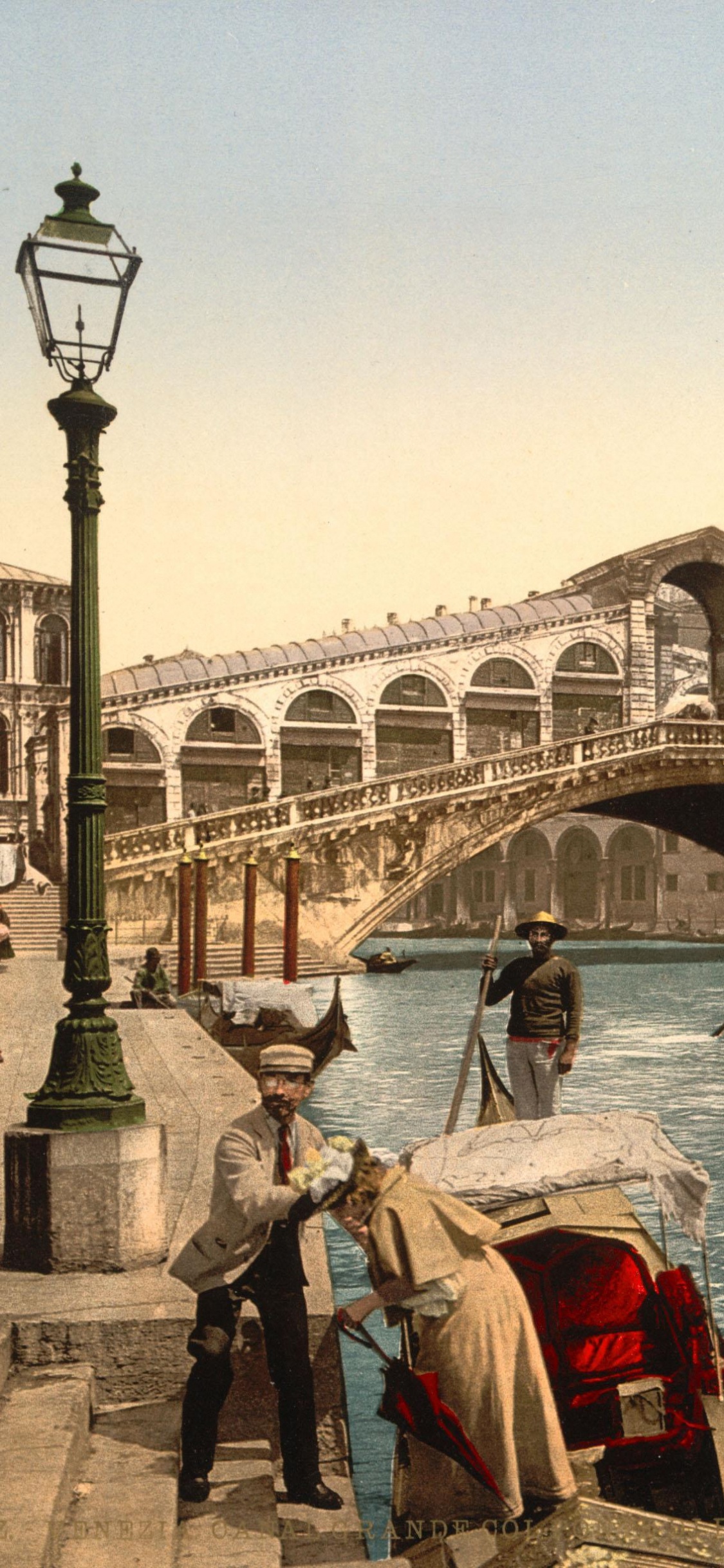 Обои история Венеции, смерть в Венеции, мост Риальто, Лидо-ди-Венеция, гондола в разрешении 1125x2436