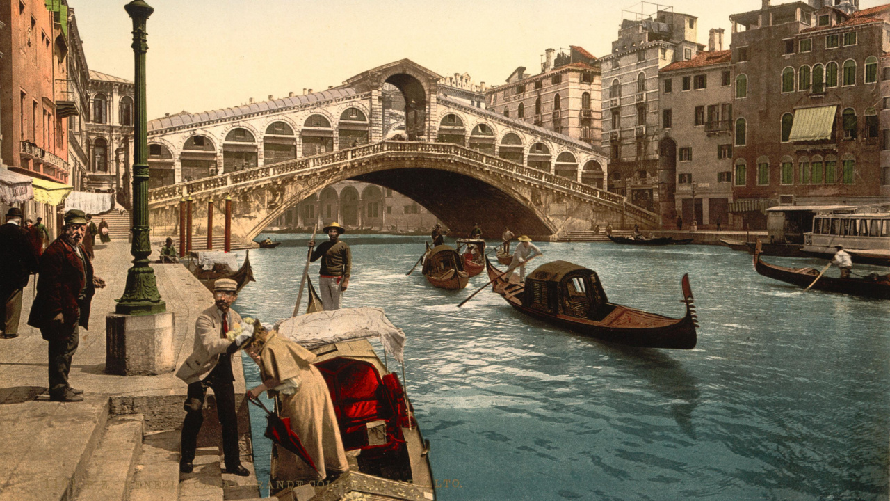 Обои история Венеции, смерть в Венеции, мост Риальто, Лидо-ди-Венеция, гондола в разрешении 1280x720