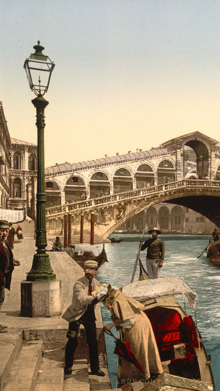 Обои история Венеции, смерть в Венеции, мост Риальто, Лидо-ди-Венеция, гондола в разрешении 750x1334