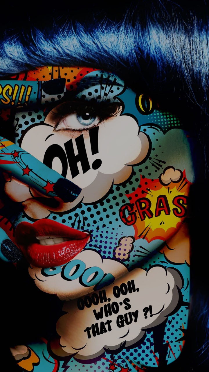 Обои арт, живопись, попарт, холст, граффити в разрешении 720x1280